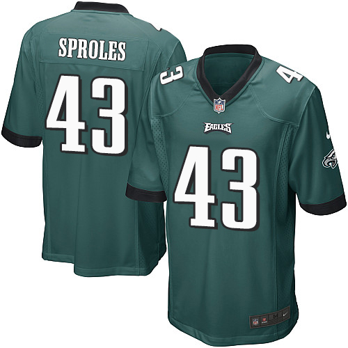 Men's Game Darren Sproles Nike Jersey Midnight Green Home - #43 NFL Philadelphia Eagles